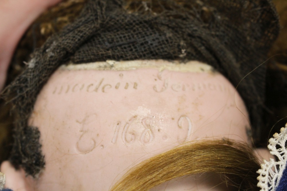 A Kestner 168 bisque head doll, marked E.168.9